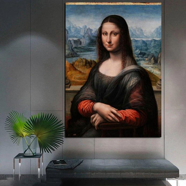 Hand Painted Da Vinci Famous Mona Lisa's Smile Canvas Oil Paintings Wall Art for Homes