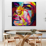 Palette Knife Face Painting Portrait Impasto Figure On Canvas Hand Painted Francoise Nielly Style Art For Decoration