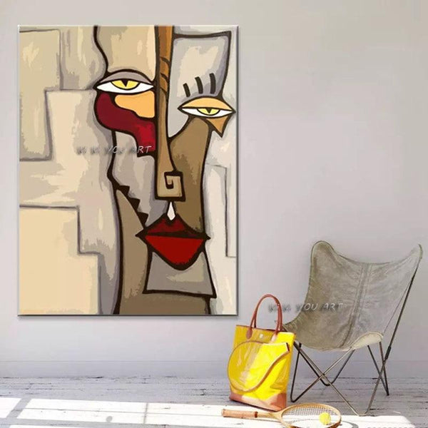 Picasso Abstract Figures Blending In Face Wall Art Canvas Painting Decoration