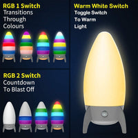 Rocket Night Light for Kids Colorful RGB Rocket Lamp Children Bedroom Desktop Decor Lights Home Decoration Xmas Gifts
