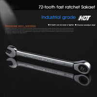 1pc Combination Ratchet Wrench Dual-purpose Ratchet Keys Hand Tool Ratchet Spanners Car Repair Tools Torque Gear Socket Nut Tool