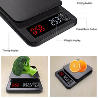 3kg/0.1g 5kg/0.1g Drip Coffee Scale With Timer Portable electronic Digital Kitchen Scale LCD Display Scales Weight for Coffee