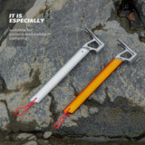 Lightweight Camping Tent Peg Hammer Stainless Steel Tent Nail Puller Extractor Bottle Opener Outdoor Mountaineering Hiking Tool