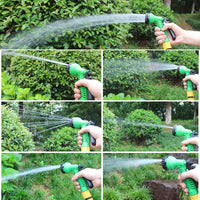 Havevandspistol med 7 mønstre med 15 M haveslangerørsdyse Vandsprøjterør højtryksrenser Bilvask Drysvandingsværktøj