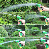 7 Pattern Garden Water Gun with 15M Garden Hose Tube Nozzle Water Sprayer Pipe Pressure Washer Car Wash Sprinkle Watering Tools