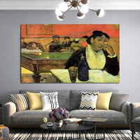 Hand Painted Oil Painting Paul Gauguin Night Café in Arles Figure Nordic Abstract Retro