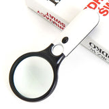 Šviečiantys didintuvai skaitymo akiniai Rankinis didinamasis stiklas su LED lempute 3x/45x priartinamas didinamasis stiklas