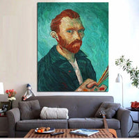 Ručne maľovaný Van Gogh autoportrét s potlačou postavy na stenu