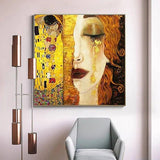 Hand Painted Classic Gustavus Klimt Tear Abstract Oil Painting on Canvas Arts