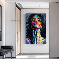 Hand Painted Face oil Painting Francoise Nielly Style Style Palette knife Portrait Canvas Painting Art Home
