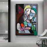 Handgeschilderde olieverfschilderijen Picasso De vrouw die een brief schrijft (Mary Teresa) abstracte kunst aan de muur schilderijen