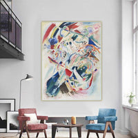 Pintures a l'oli abstractes sobre tela de Wassily Kandinsky pintades a mà a la paret