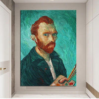 Ručne maľovaný Van Gogh autoportrét s potlačou postavy na stenu