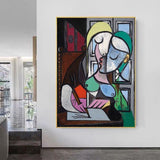 Håndmalede oliemalerier Picasso Kvinden der skriver et brev (Mary Teresa) Abstrakte vægmalerier