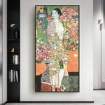 Handmålad Gustav Klimt japansk dansare Oljemålningar Väggkonst Canvas Dekorativt hem