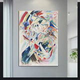 Peintures à l'huile sur toile abstraites peintes à la main par Wassily Kandinsky sur le mur