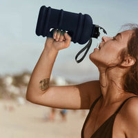 Botella de agua deportiva de 2.2 l, jarra de agua para entrenamiento de gimnasia de gran capacidad, 74oz, medio galón, portátil, para viajes al aire libre, hervidor de agua a prueba de fugas