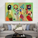 Handgemaltes modernes Leinwand-Ölgemälde von Vasily Kandinsky, Wandkunst, abstrakt, für Zuhause, Zimmer, dekorativ