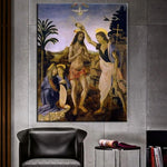 Rankomis tapyti aliejiniai paveikslai Leonardo da Vinci Kristaus pakrikštytas sienos menas namams