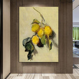 I-Hand Painted Monet Impression Branch of Lemons 1883 Abstract Art Oil Painting Decorations
