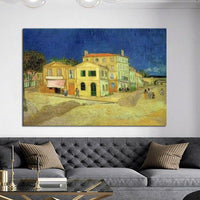 Pittura à l'oliu di a famosa casa di Arles di Van Gogh dipinta à manu Decorazione d'arte murale