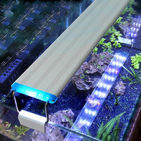 لامپ روشنایی آکواریوم ال ای دی فوق العاده نازک لامپ گیاهی آبی 18-75 سانتی متری گیره ضد آب قابل گسترش برای تانک ماهی 90-260 ولت