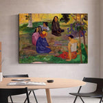 Paul Gauguin Hand Painted Oil Painting Small Talk Abstract Landscape People Nordic Classic Retro Decor