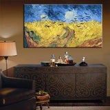 Käsitsi maalitud õlimaalid Van Goghi kuldse nisupõllu seinakunst Impressionistlik kaunistus