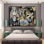 Ručne maľované ženy z Alžíru Picasso na plátne domáce dekorácie na stenu