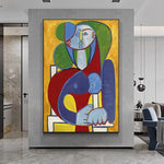 Handgemaltes abstraktes Wandkunstgemälde von Picasso Françoise Gillow, dekorativ