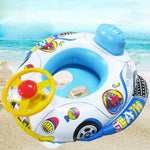 Inflatable Car Steering Wheel Boat Safety Baby Swimming Circle Seat Ring Mga Bata Lumulutang Air Mattress Mga Laruang Tubig