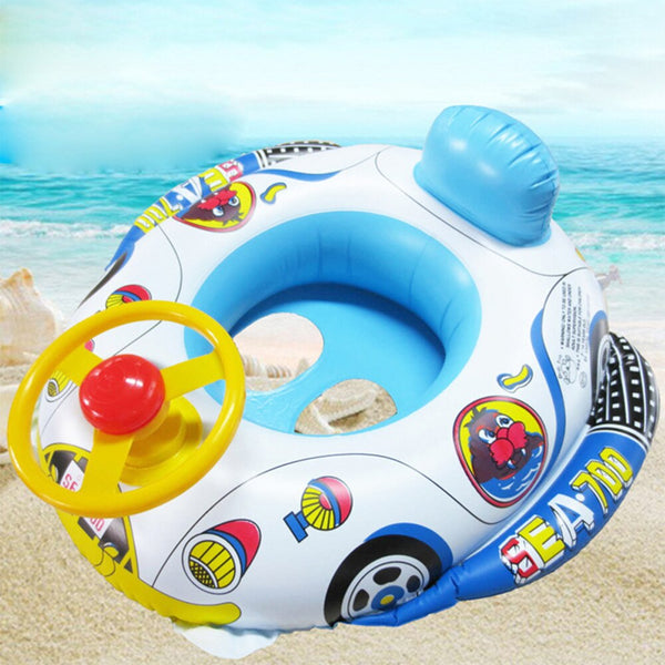 Inflatable Car Steering Wheel Boat Safety Baby Swimming Circle Seat Ring Children Float Air Mattress Water Toys