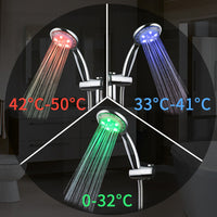 LED-duschhuvud Automatisk färgändring Temperaturkontroll Badrum Duschhuvud Spruta Tryck Vattenfall Badrumstillbehör