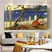 Hand Painted Oil Painting Paul Gauguin Seaside 2 Nordic Landscape Abstract Retro