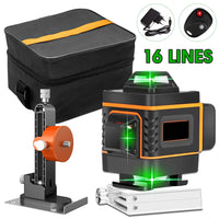 4D 16 라인 레이저 레벨 셀프 레벨링 360 수평 및 수직 교차 측정 도구 강력한 건설 레이저 레벨 기기