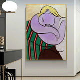 Picasso Flavhara Virino Man Pentritaj Abstraktaj Figuroj Oleo-Pentraĵoj Mura Arto Kanvaso