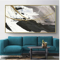 Abstract Black and White Gold Hand Painted oil Painting Canvas Modern Art Acrylic Paintings Wall Art Decor