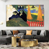 Hand Painted Paul Gauguin Cold Wind Oil Painting Landscape Abstract Classic Retro Wall Art Decoration