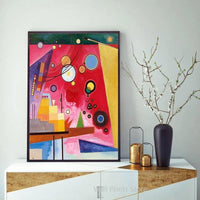 Ročno poslikane oljne slike Wassilyja Kandinskega, platno, abstraktna sinestezijska umetnost, težka rdeča razstava, muzej, stenski umetniški dekor