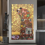 Håndmalet klassisk Gustav Klimt møder ﹝Fulfillment﹞Abstract Oil Paining Arts