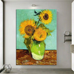 Man Pentritaj Van Gogh Oleaj Pentraĵoj Verkoj Sunfloro Abstrakta Tolo Arto Murdomo Dekoracio Murpentraĵoj