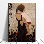 Tes Painted Gustav Klimt Niam Tuav Tus Menyuam Roj Painting On Canvas Canvas Paintings