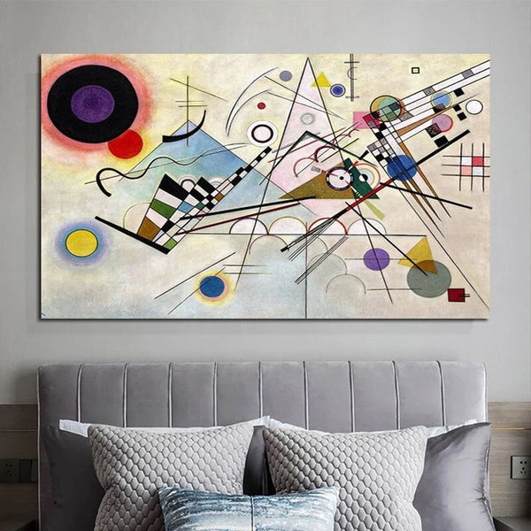Hand Painted Modern Abstract Wall Art By Wassily Kandinsky Canvas Paintings Decor