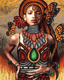 DIY Painting By Numbers African Woman Kits DIY Frame Modern Drawing On Canvas HandPainted Art Gift Painting By Number Portrait