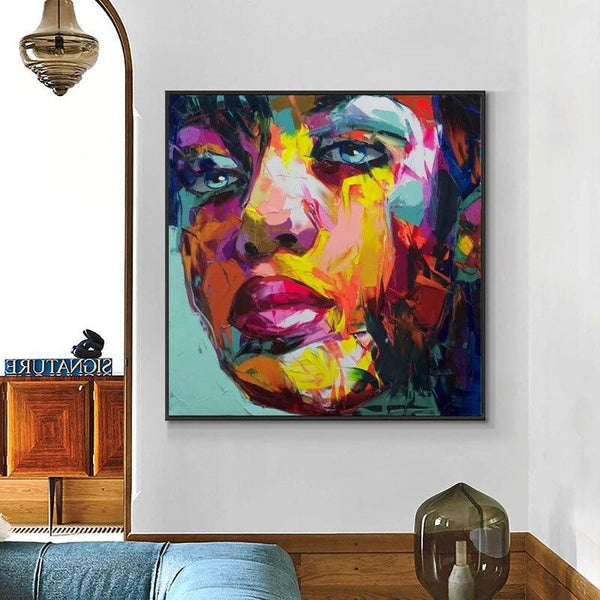 Hand Painted Francoise Nielly Woman Face Oil Painting Wall Arts Mural Decoration