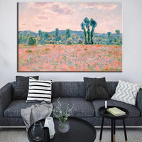 Klassisk håndmalet Monet Poppy Field 1887 lærred oliemalerier Vægkunst Paintingatio