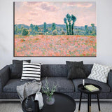 គំនូរដោយដៃបុរាណ Monet Poppy Field 1887 Canvas Oil Paintings Wall Art Paintingatio