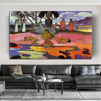 Hand Painted Oil Painting Art Canvas Paul Gauguin Tahiti Group Painting Nordics