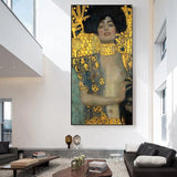 Man Pentrita Gustav Klimt Judith kaj la Kapo de Holoferno Abstrakta Oleo-Pentrado Klasika Mura Arto