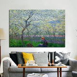 Ročno poslikan vtis Clauda Moneta, sadovnjak spomladi 1886, krajinska umetnost, oljna slika, platno, sobe